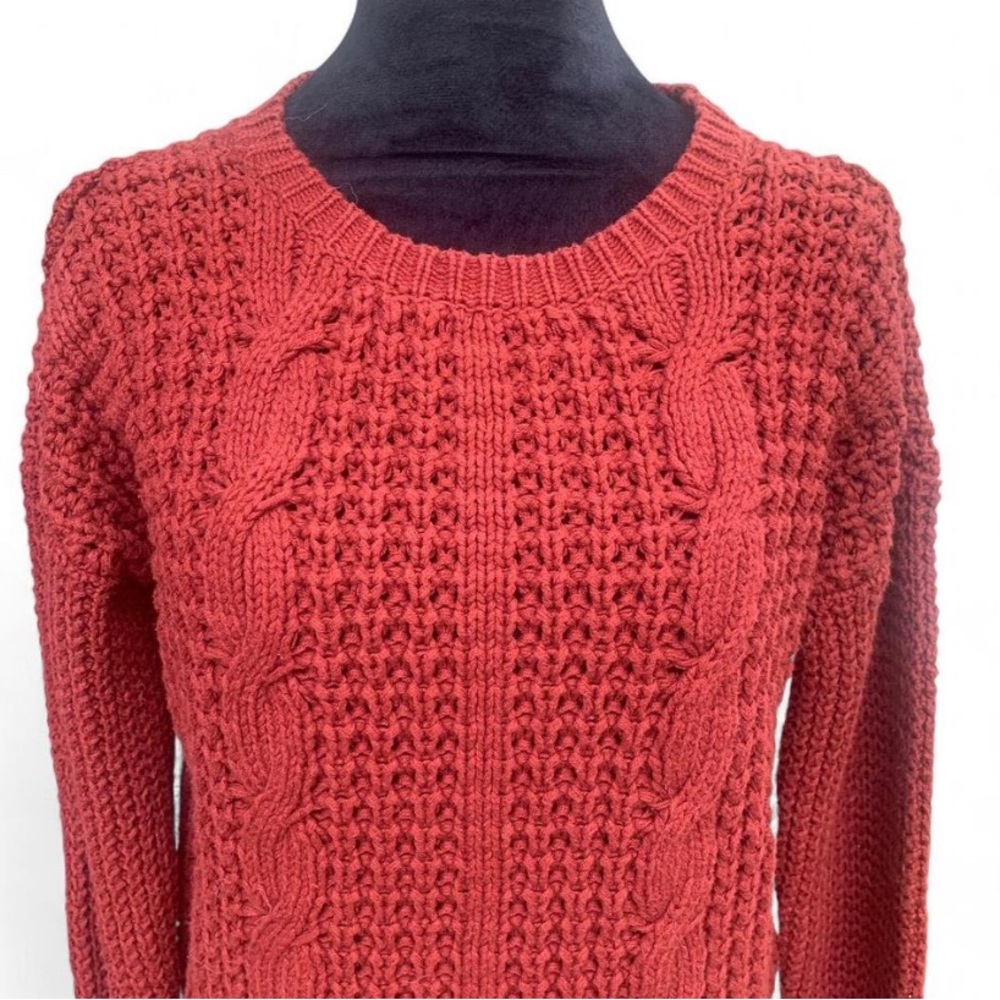 Cupio Rust Colored Cable Knit Sweater - image 3